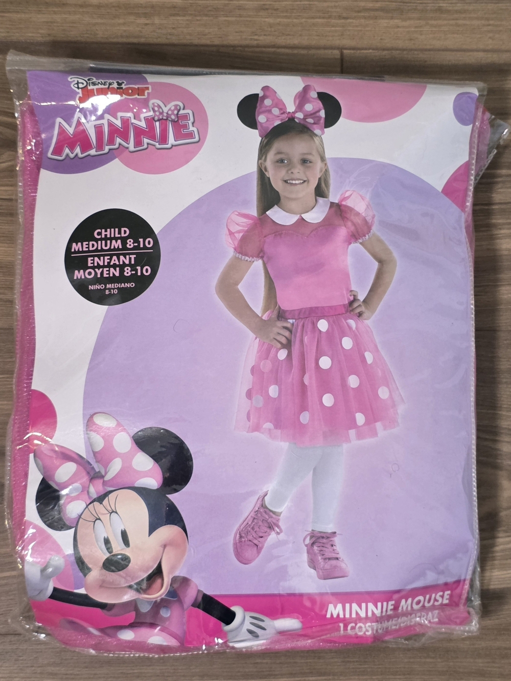 Disney Minnie Mouse Pink Polka Dot Costume with Bow Headband